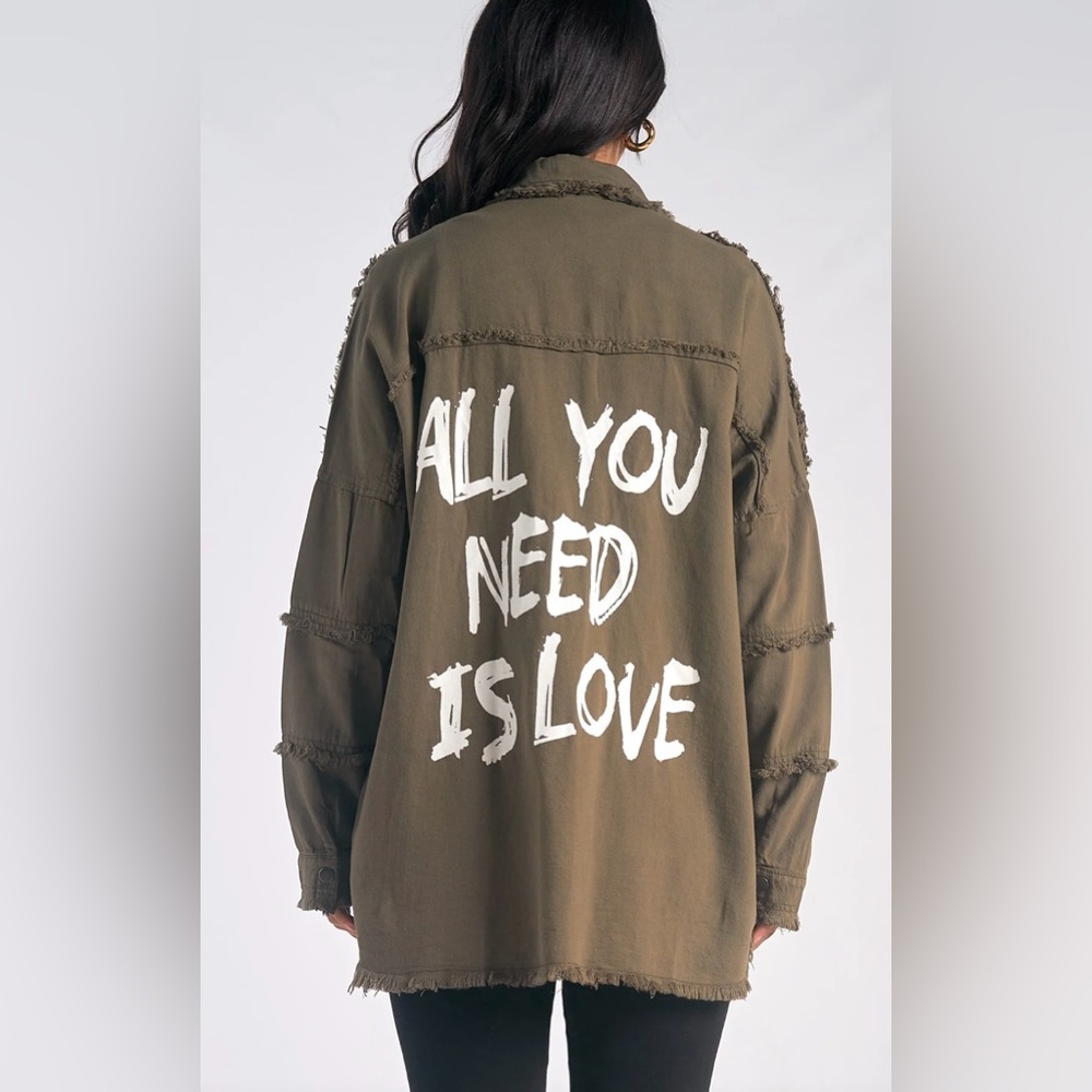 ELAN:  Dawn “All You Need Is Love” Jacket in Olive Green.  Size L